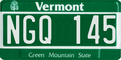 VT license plate NGQ145