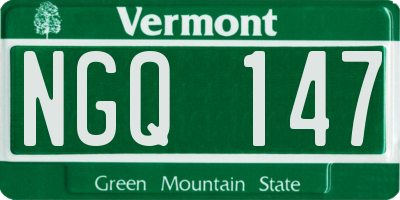 VT license plate NGQ147