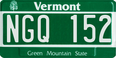 VT license plate NGQ152
