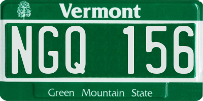 VT license plate NGQ156