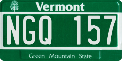 VT license plate NGQ157