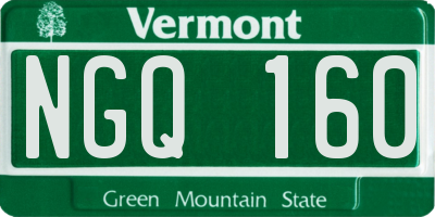 VT license plate NGQ160
