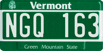 VT license plate NGQ163