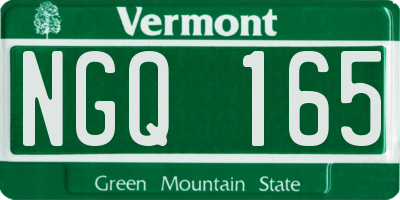 VT license plate NGQ165