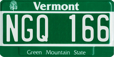 VT license plate NGQ166