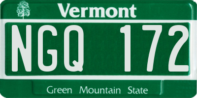 VT license plate NGQ172
