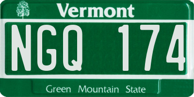 VT license plate NGQ174