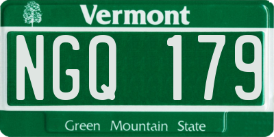 VT license plate NGQ179