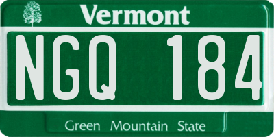 VT license plate NGQ184