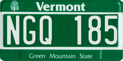 VT license plate NGQ185