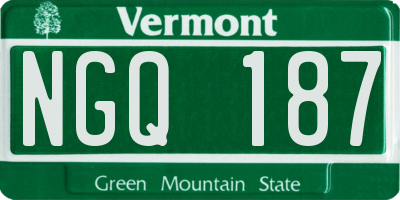 VT license plate NGQ187