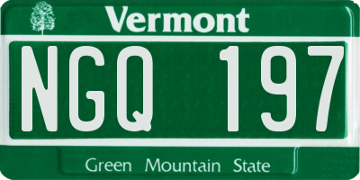 VT license plate NGQ197