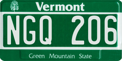 VT license plate NGQ206