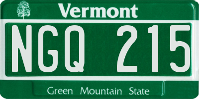 VT license plate NGQ215