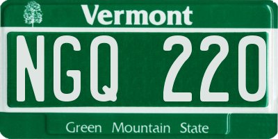 VT license plate NGQ220