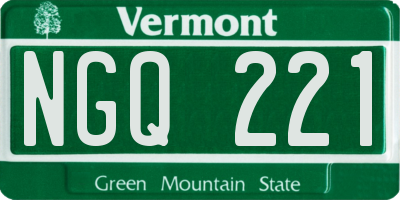 VT license plate NGQ221