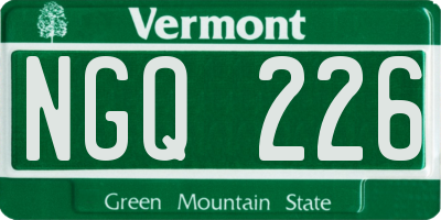 VT license plate NGQ226