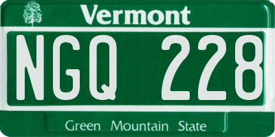 VT license plate NGQ228