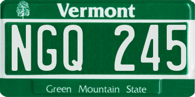 VT license plate NGQ245