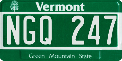 VT license plate NGQ247