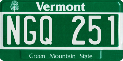 VT license plate NGQ251