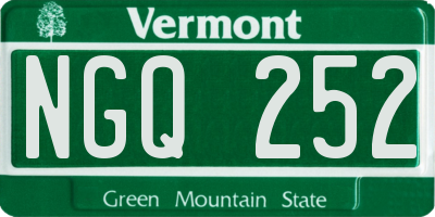 VT license plate NGQ252