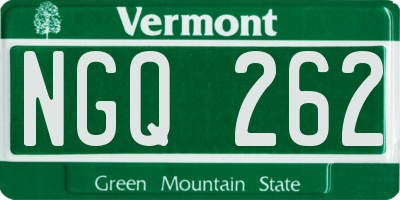 VT license plate NGQ262