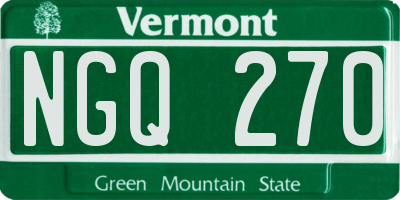 VT license plate NGQ270