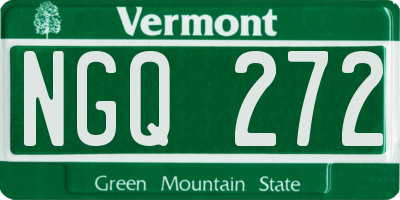 VT license plate NGQ272