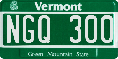 VT license plate NGQ300