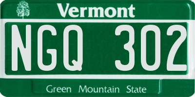 VT license plate NGQ302