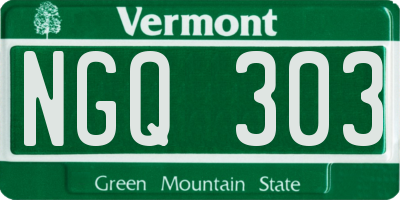 VT license plate NGQ303