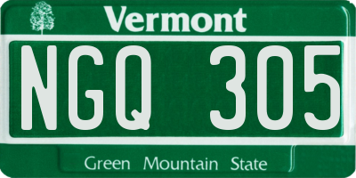 VT license plate NGQ305