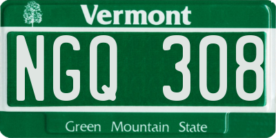 VT license plate NGQ308