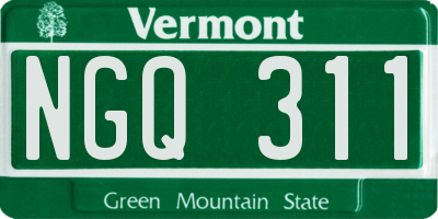 VT license plate NGQ311