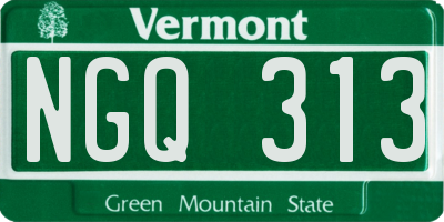 VT license plate NGQ313