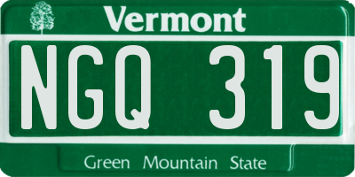 VT license plate NGQ319