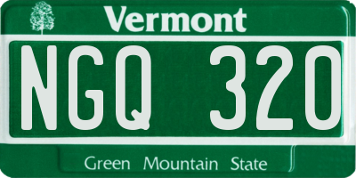 VT license plate NGQ320