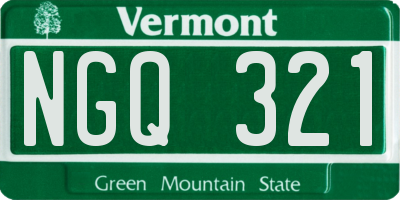 VT license plate NGQ321