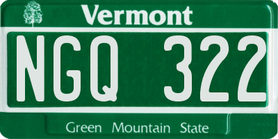 VT license plate NGQ322