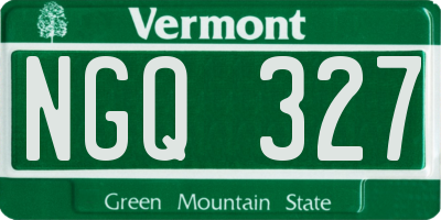 VT license plate NGQ327