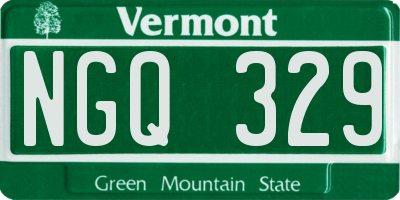 VT license plate NGQ329