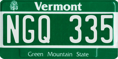 VT license plate NGQ335