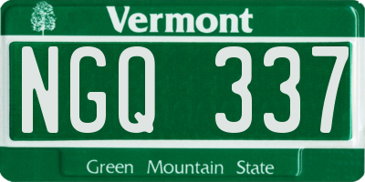 VT license plate NGQ337