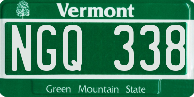 VT license plate NGQ338