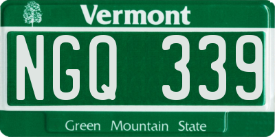 VT license plate NGQ339