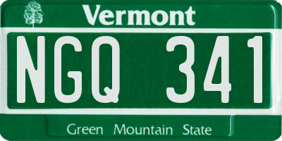 VT license plate NGQ341