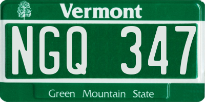 VT license plate NGQ347
