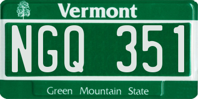 VT license plate NGQ351