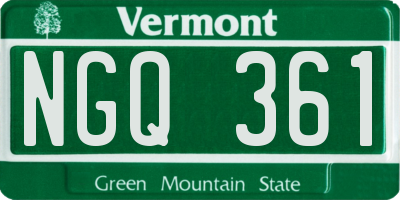 VT license plate NGQ361